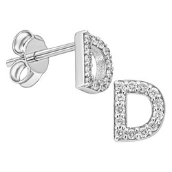 Ediz Dereli Pırlanta - 0,16 Karat Alphabet Collection D harfi Küpe
