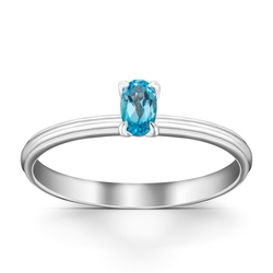 0,26 Karat Blue Topaz Yüzük - Thumbnail