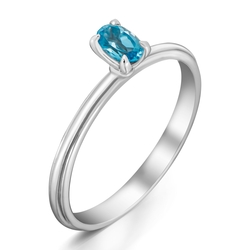 0,26 Karat Blue Topaz Yüzük - Thumbnail