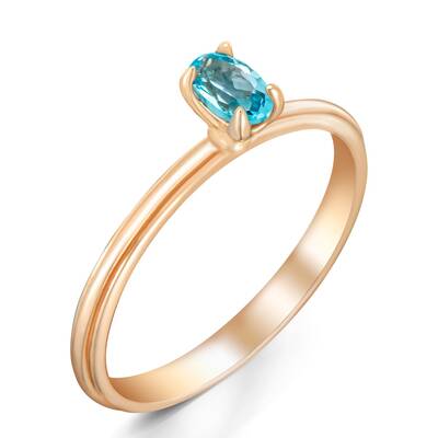 0,31 Karat Blue Topaz Yüzük