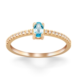 0,34 Karat Blue Topaz Yüzük - Thumbnail