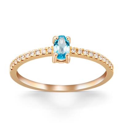 0,34 Karat Blue Topaz Yüzük