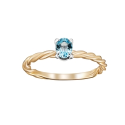 0,40 Karat Blue Topaz Yüzük - Thumbnail