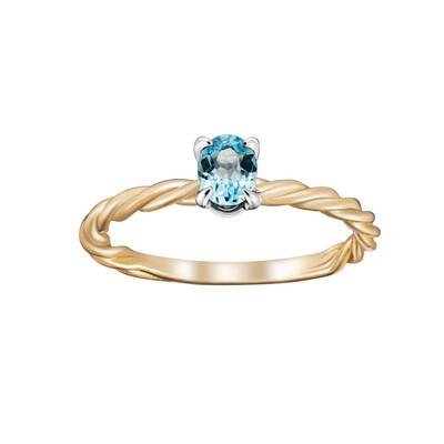 0,40 Karat Blue Topaz Yüzük