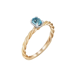 0,40 Karat Blue Topaz Yüzük - Thumbnail