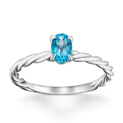 0,47 Karat Blue Topaz Yüzük - Thumbnail