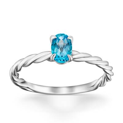 0,47 Karat Blue Topaz Yüzük