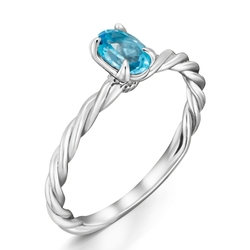 0,47 Karat Blue Topaz Yüzük - Thumbnail