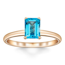 1,08 Karat Blue Topaz Yüzük - Thumbnail