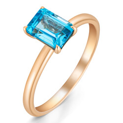 1,08 Karat Blue Topaz Yüzük - Thumbnail