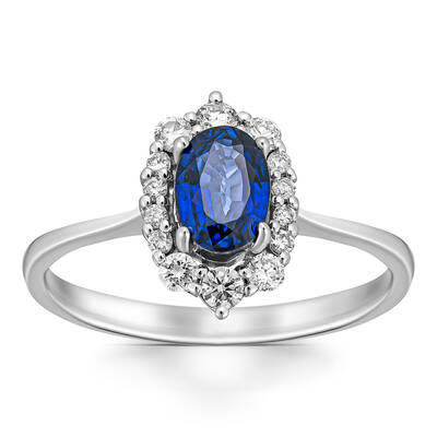1,26 Karat Pırlantalı Safir Yüzük